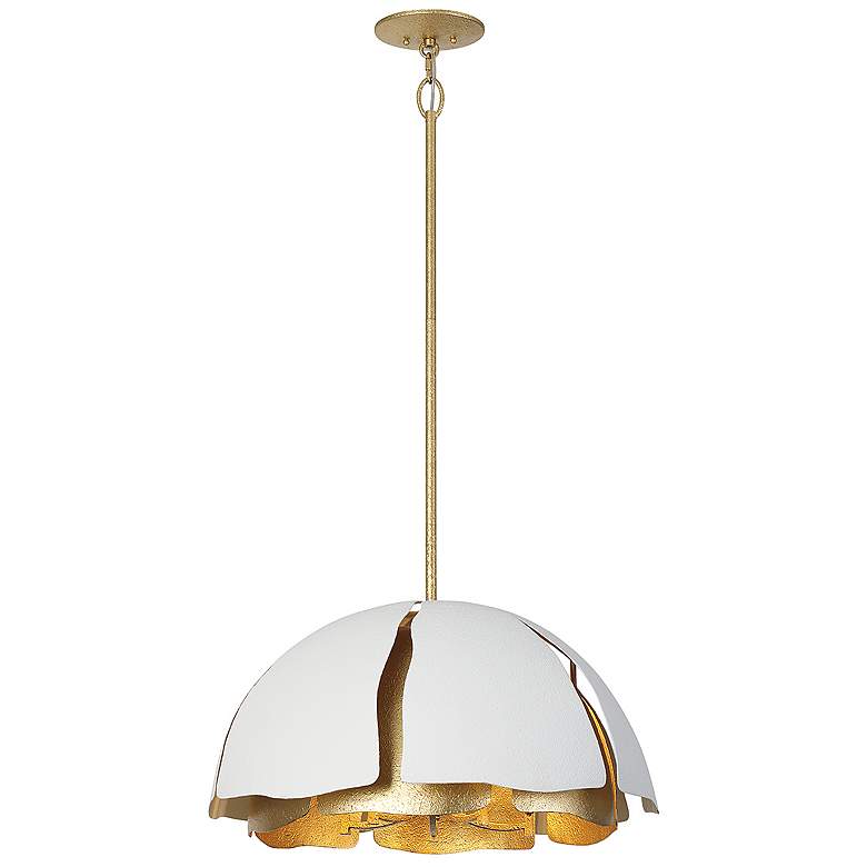Image 4 Brewster 5-Light Pendant in Cavalier Gold with Royal White more views