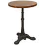 Bria 18" Wide Chestnut Wood and Black Round Accent Table