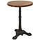 Bria 18" Wide Chestnut Wood and Black Round Accent Table