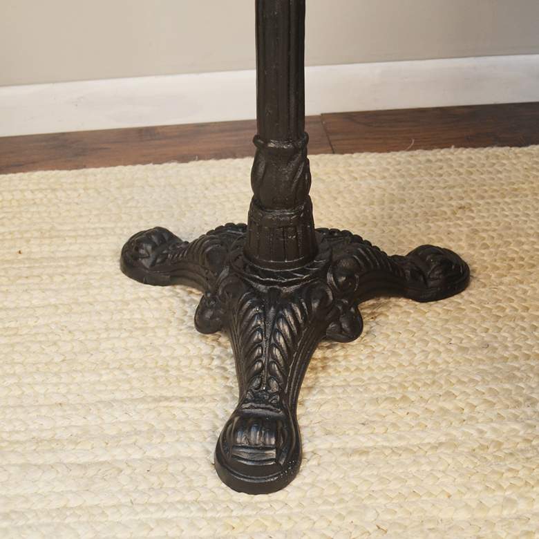 Image 3 Bria 18" Wide Chestnut Wood and Black Round Accent Table more views