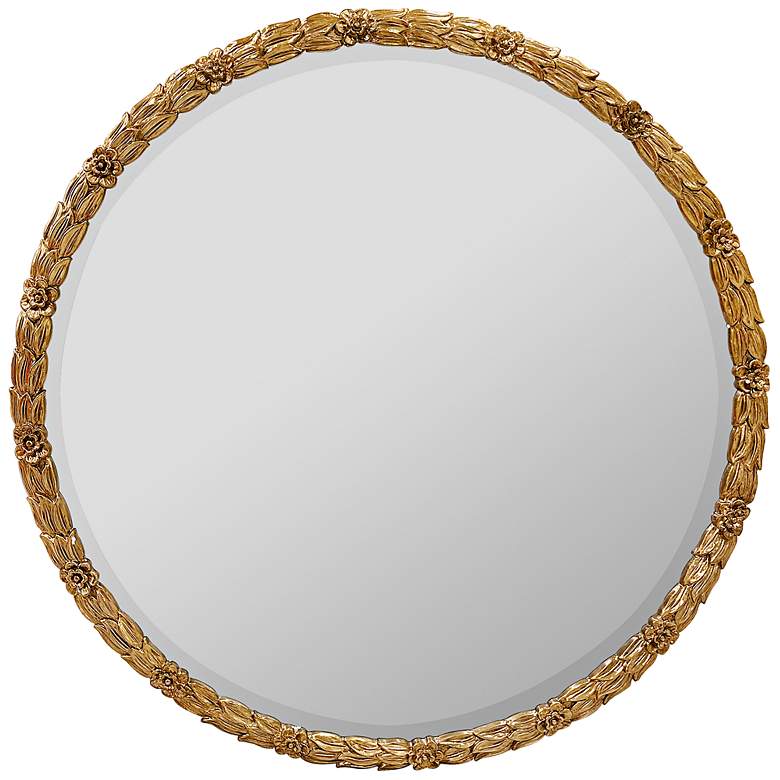 Image 1 Bria Hammel Antique Gold 30" Round Wall Mirror