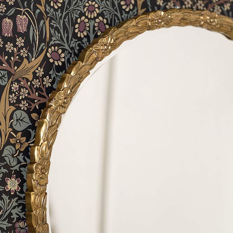 Image 2 Bria Hammel Antique Gold 30" Round Wall Mirror more views