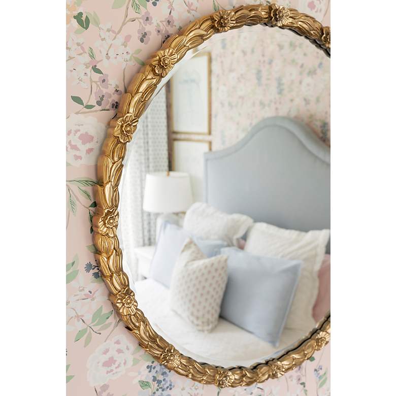 Image 3 Bria Hammel Antique Gold 30" Round Wall Mirror more views