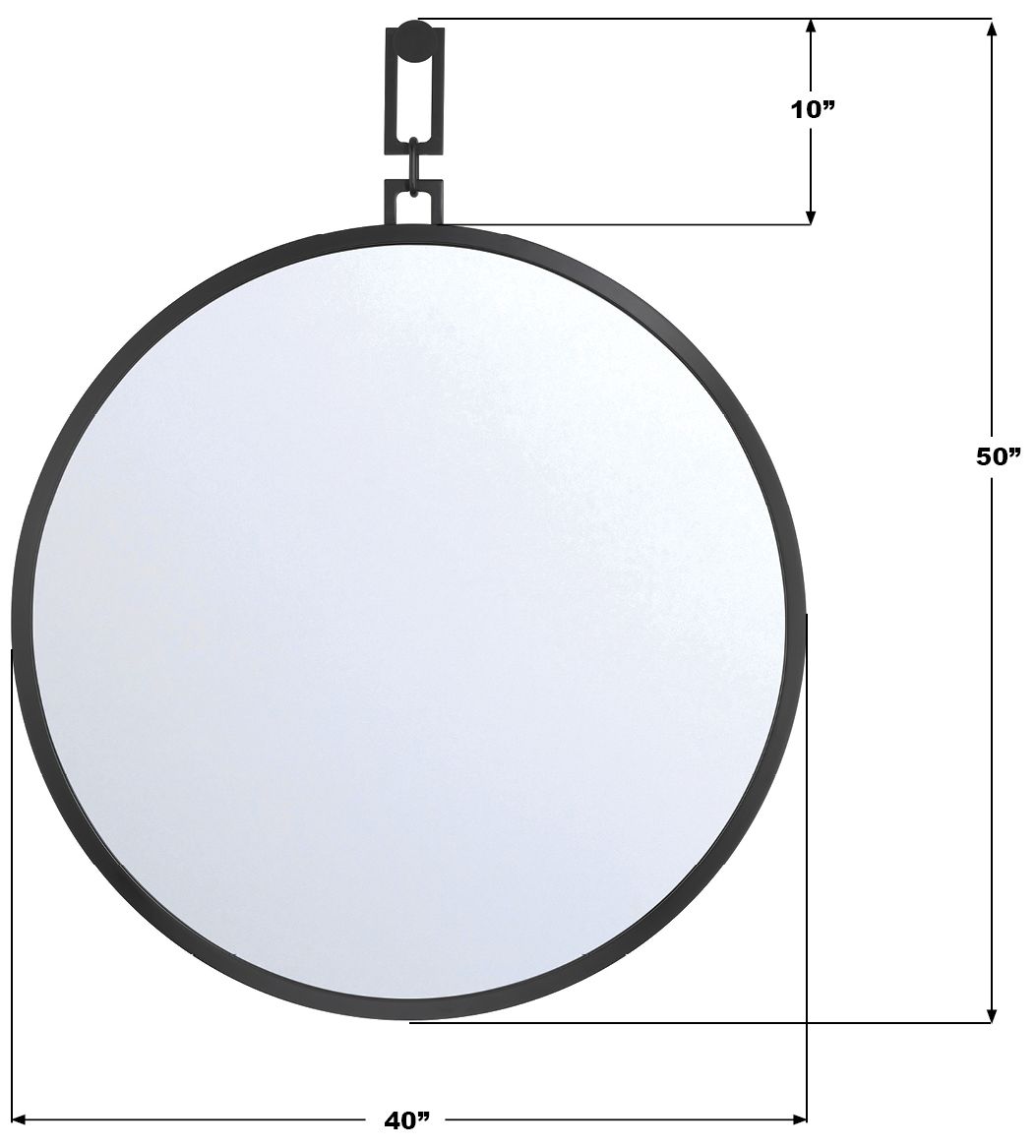 Image 7 Brian Patrick Flynn Alston 40'' Matte Black Mirror more views