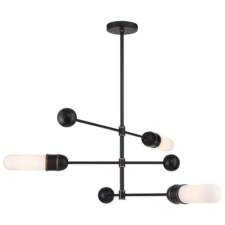 Image 1 Brian Patrick Flynn Capsule 3 Light Matte Black + Textured Gold Chandelier