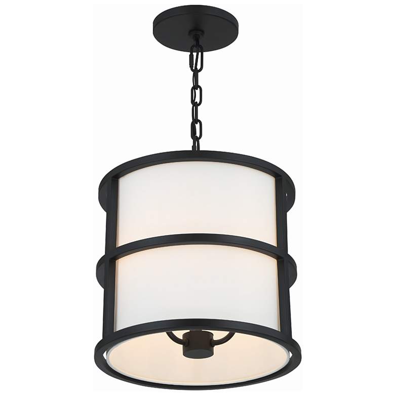Image 4 Brian Patrick Flynn for Crystorama Hulton 3 Light Matte Black Pendant more views