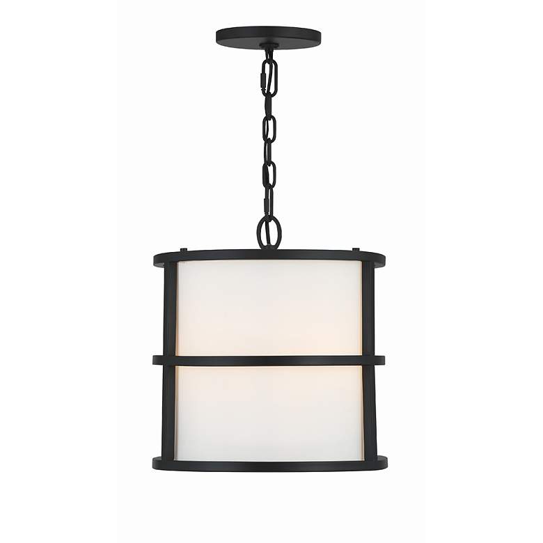 Image 5 Brian Patrick Flynn for Crystorama Hulton 3 Light Matte Black Pendant more views