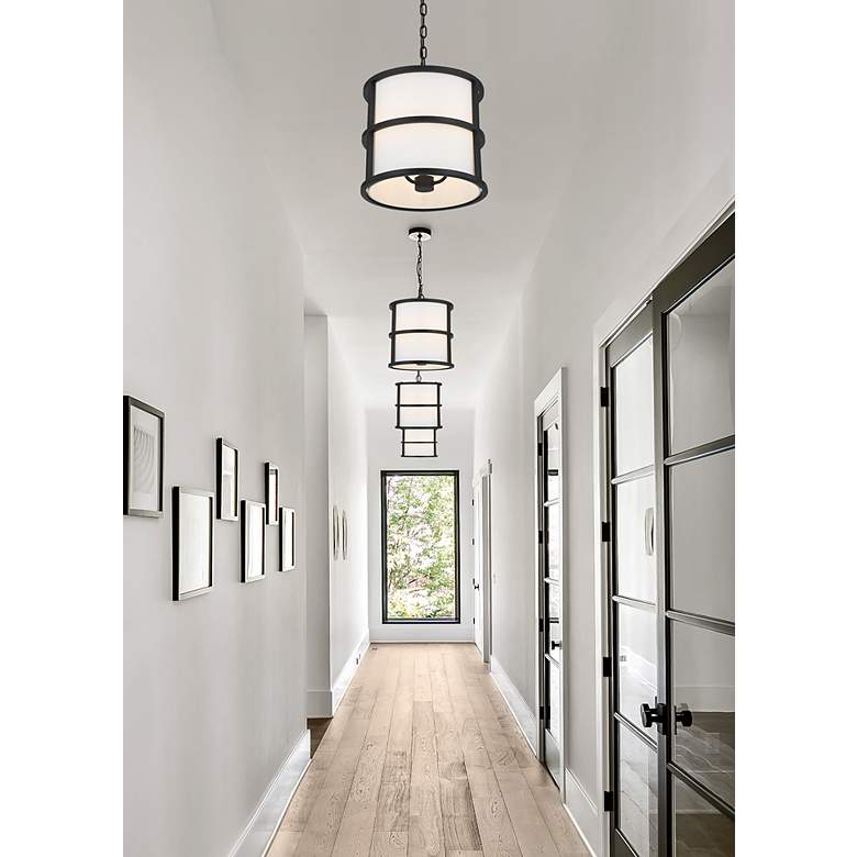 Image 7 Brian Patrick Flynn for Crystorama Hulton 3 Light Matte Black Pendant more views