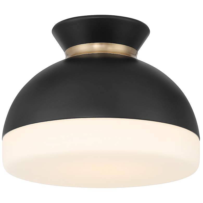 Image 2 Brian Patrick Flynn Gidget 1 Light Matte Black + Vibrant Gold Flush Mount
