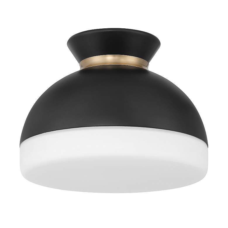 Image 3 Brian Patrick Flynn Gidget 1 Light Matte Black + Vibrant Gold Flush Mount more views