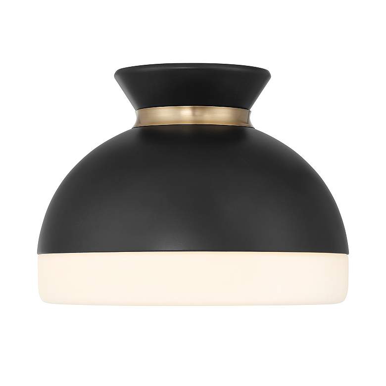 Image 4 Brian Patrick Flynn Gidget 1 Light Matte Black + Vibrant Gold Flush Mount more views