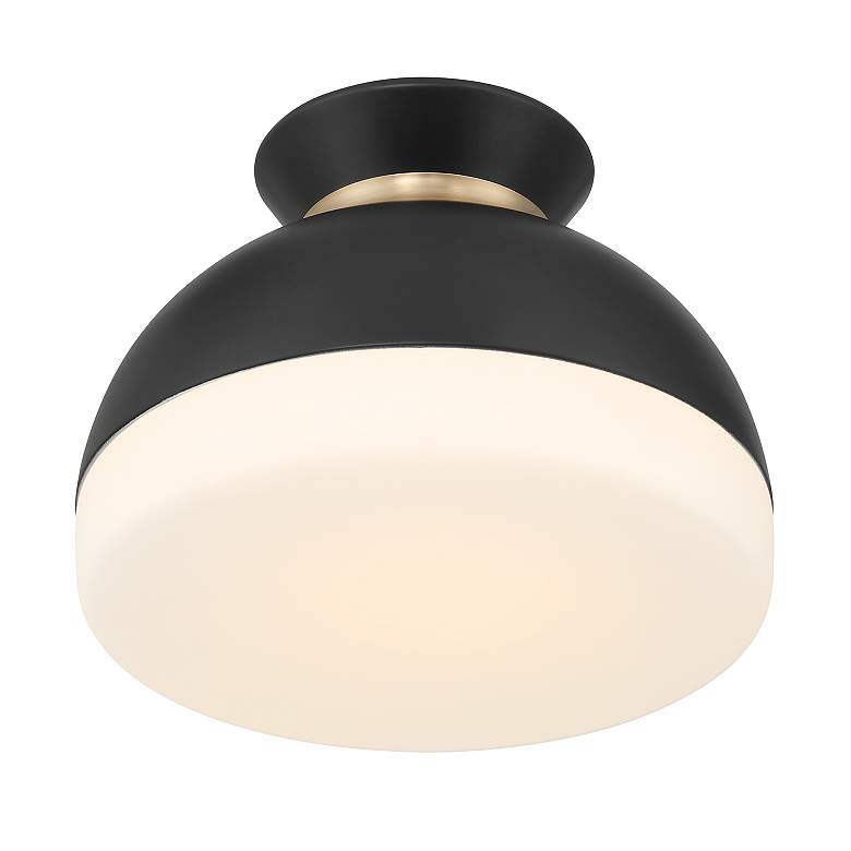Image 5 Brian Patrick Flynn Gidget 1 Light Matte Black + Vibrant Gold Flush Mount more views
