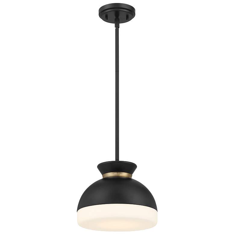 Image 1 Brian Patrick Flynn Gidget 1 Light Matte Black + Vibrant Gold Mini Pendant