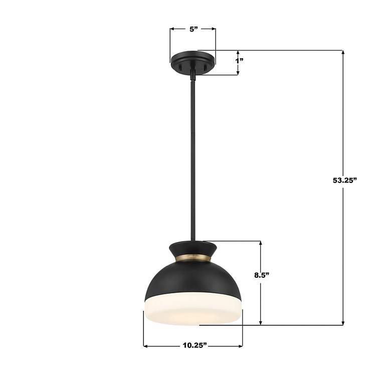 Image 7 Brian Patrick Flynn Gidget 1 Light Matte Black + Vibrant Gold Mini Pendant more views