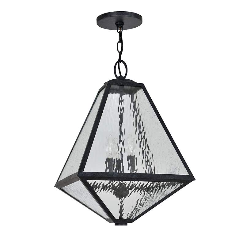Image 2 Brian Patrick Flynn Glacier 21"H Black Outdoor Hanging Light more views