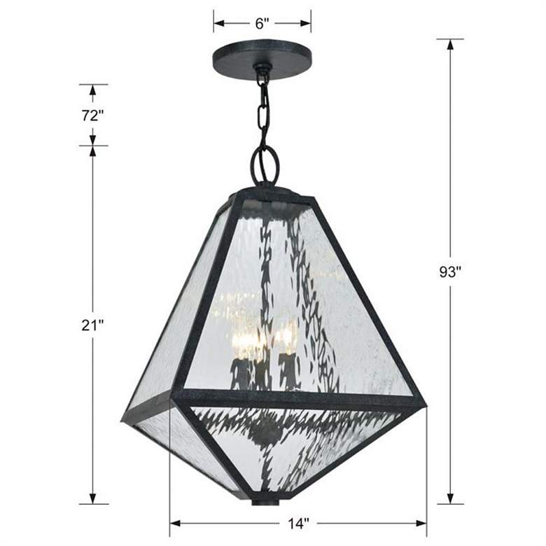 Image 5 Brian Patrick Flynn Glacier 21"H Black Outdoor Hanging Light more views
