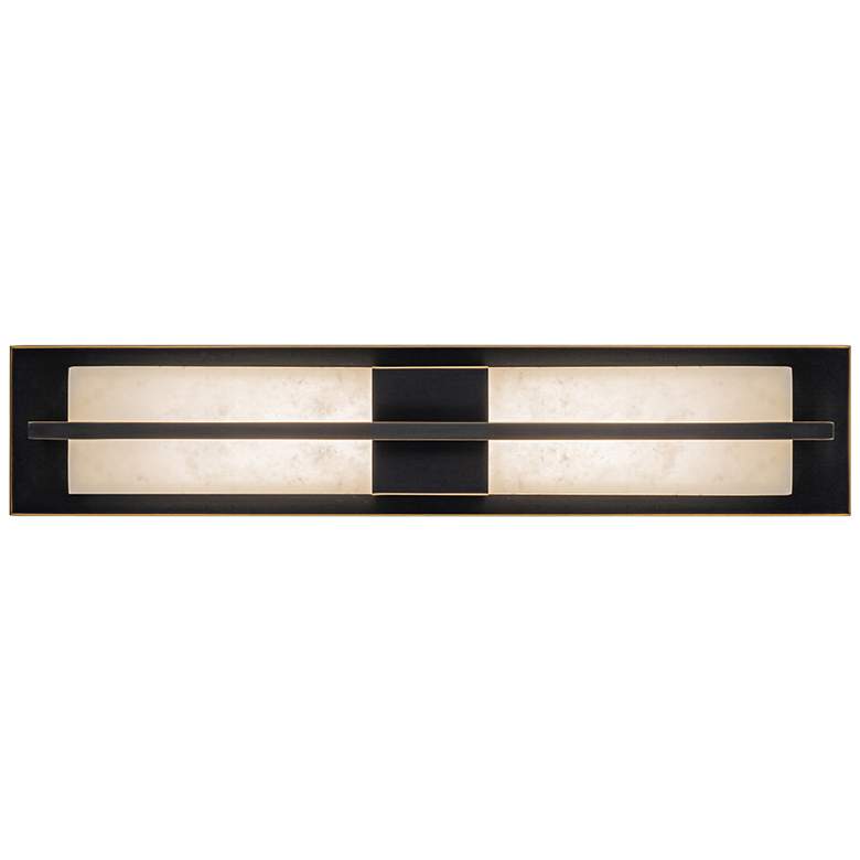 Image 2 Briana 23.6" High Bronze Wall Sconce w/ Alabaster Shade more views