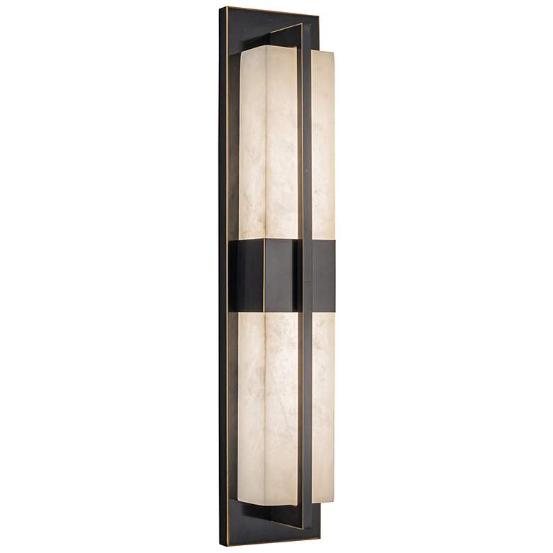 Image 3 Briana 23.6" High Bronze Wall Sconce w/ Alabaster Shade more views