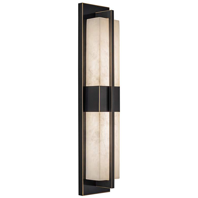 Image 4 Briana 23.6" High Bronze Wall Sconce w/ Alabaster Shade more views