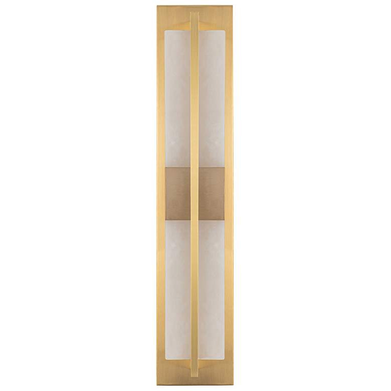 Image 3 Briana 23.6" High Brushed Brass Wall Sconce w/ Alabaster Shade more views