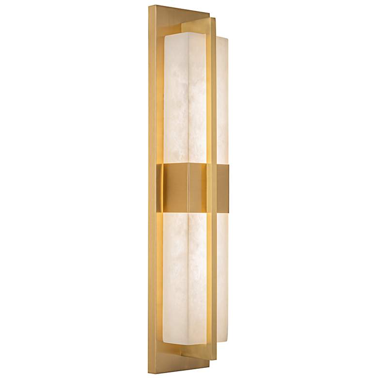 Image 4 Briana 23.6" High Brushed Brass Wall Sconce w/ Alabaster Shade more views