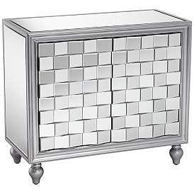 Image3 of Briana 35" Wide 2-Door Silver Mirrored Accent Cabinet