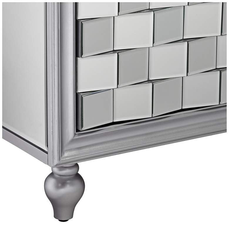 Image 6 Briana 35 inch Wide 2-Door Silver Mirrored Accent Cabinet more views
