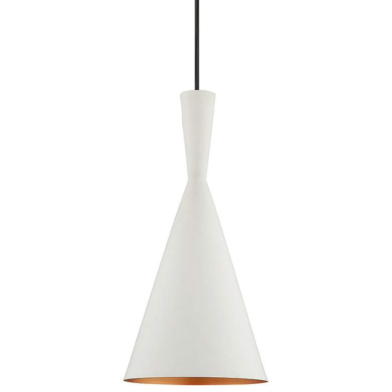 Image 3 Brianna 7 1/4" Wide White Double Cone Mini Pendant