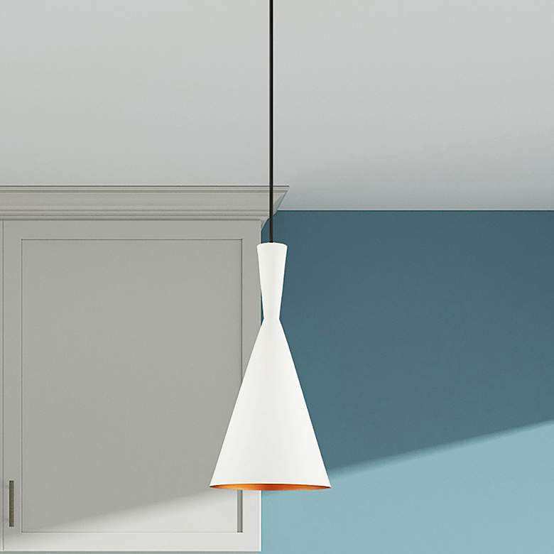 Image 2 Brianna 7 1/4" Wide White Double Cone Mini Pendant
