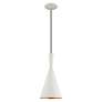 5_Brianna 7 1/4" Wide White Double Cone Mini Pendant more views