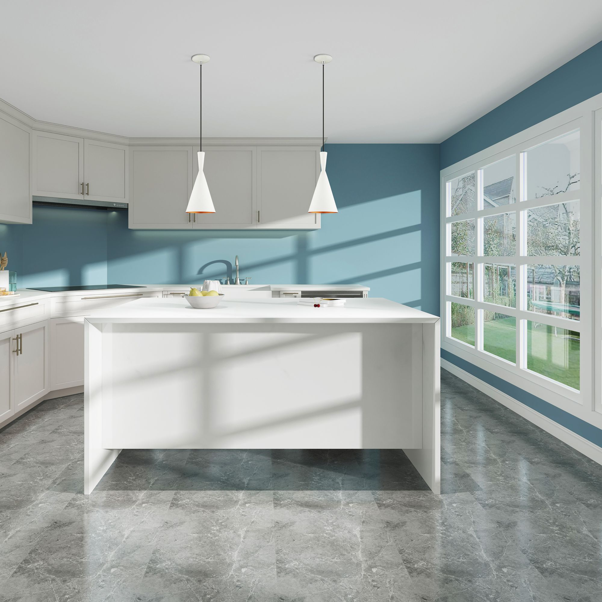 Brianna 7 1/4" Wide White Double Cone Mini Pendant in scene