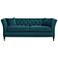 Brianna 88 1/2" Wide Teal Blue Tufted Velvet Sofa