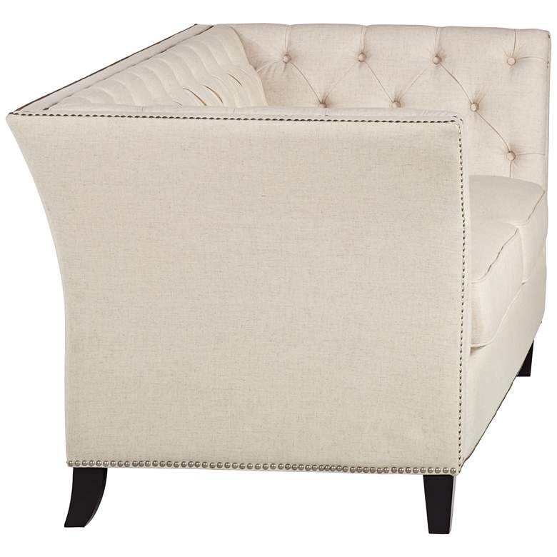 Image 7 Brianna 88 1/2 inch Wide Tufted Beige Linen Upholstered Sofa more views