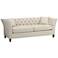 Brianna 88 1/2" Wide Tufted Oatmeal Linen Upholstered Sofa