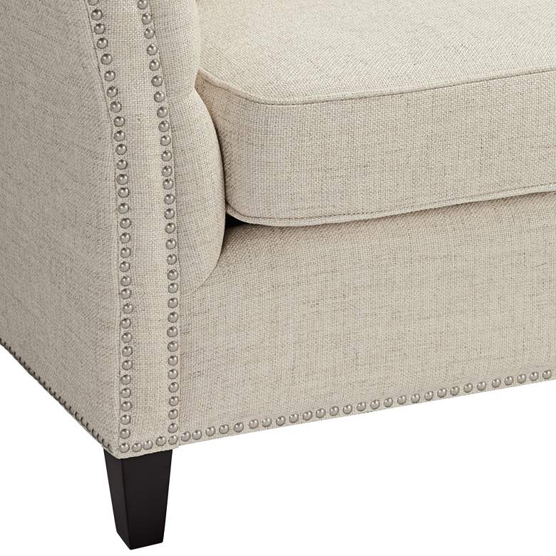 Brianna 88 1/2&quot; Wide Tufted Oatmeal Linen Upholstered Sofa more views