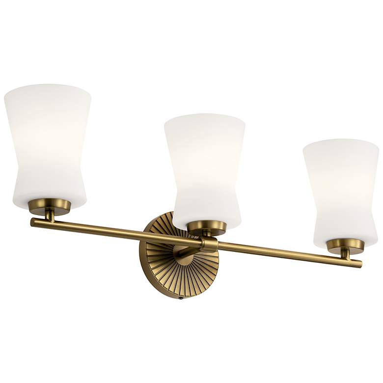 Image 2 Brianne 24 1/2 inchW 3-Light Brushed Natural Brass Bath Light