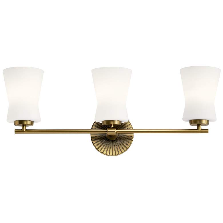 Image 4 Brianne 24 1/2"W 3-Light Brushed Natural Brass Bath Light more views