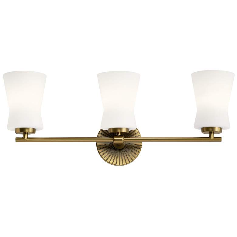 Image 4 Brianne 24 1/2 inchW 3-Light Brushed Natural Brass Bath Light more views