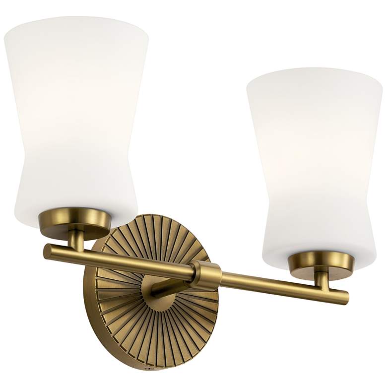 Image 1 Brianne 9 1/2"H 2-Light Brushed Natural Brass Wall Sconce