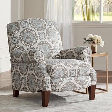 Brianne Twilight Patterned Fabric Pushback Recliner