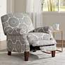 Brianne Twilight Patterned Fabric Pushback Recliner