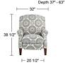 Brianne Twilight Patterned Fabric Pushback Recliner