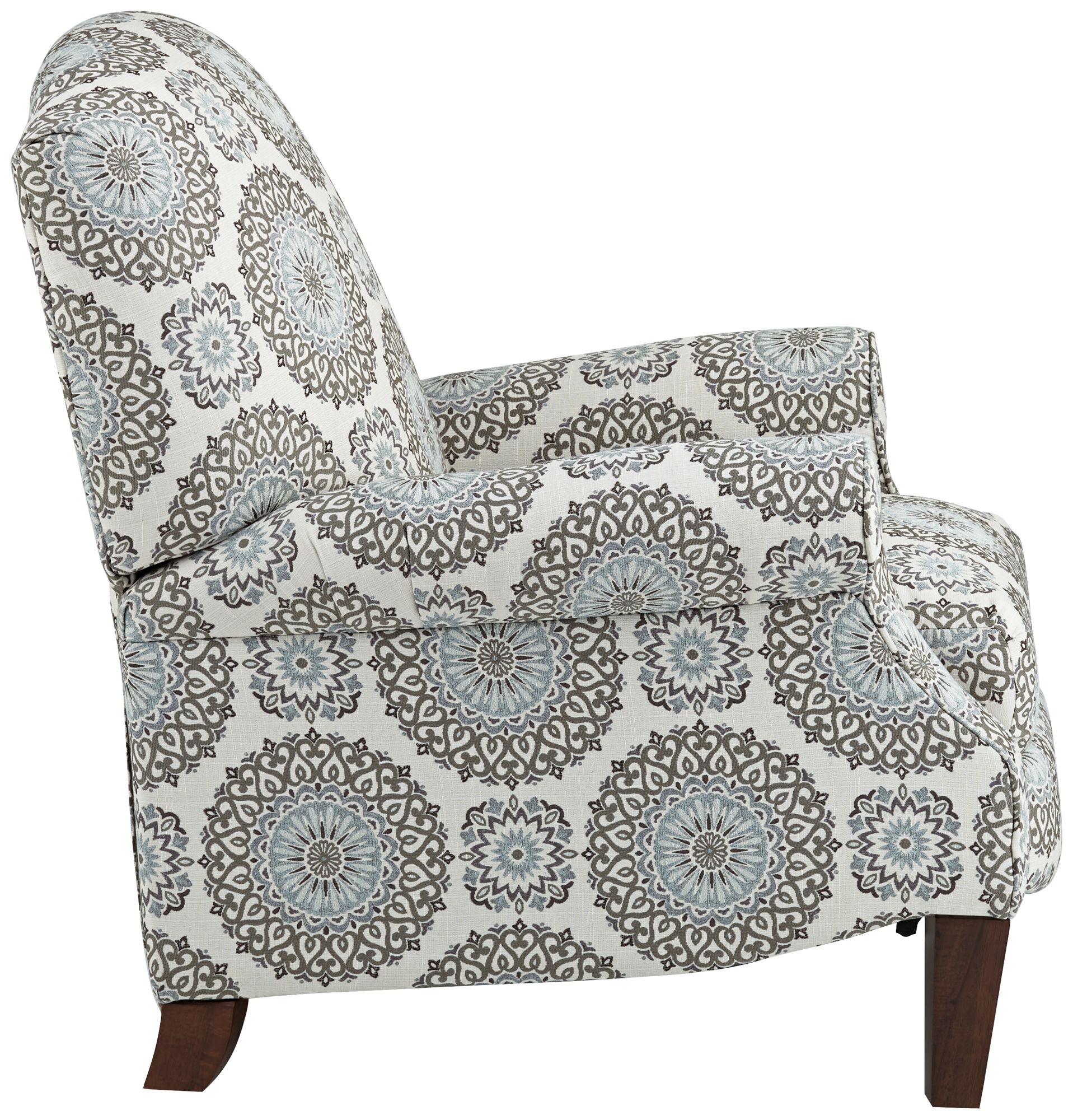 Brianne Twilight Patterned Fabric Pushback Recliner
