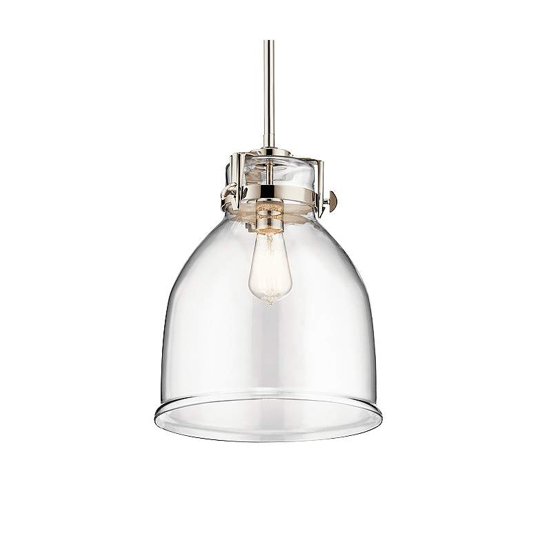 Image 1 Briar 12 inch Wide Polished Nickel Mini Pendant with Bell Shade