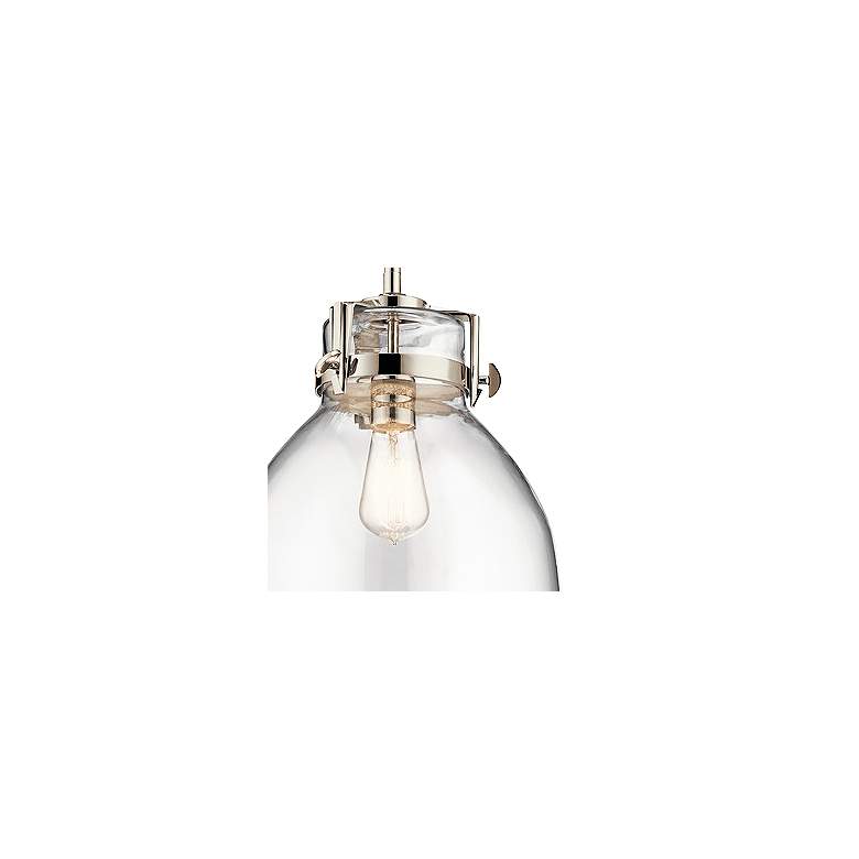 Image 2 Briar 12 inch Wide Polished Nickel Mini Pendant with Bell Shade more views