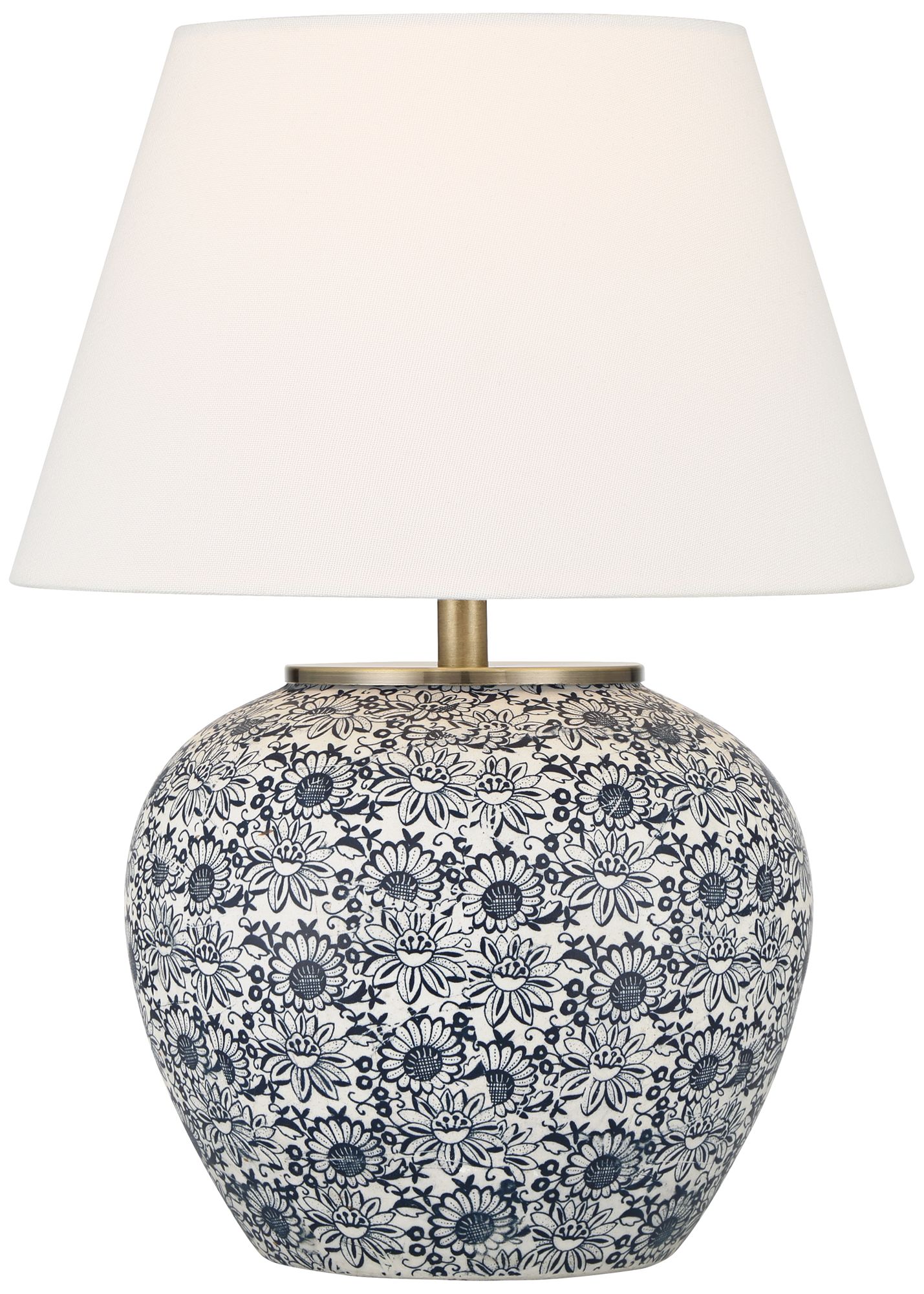 Image 3 Briar 15"H Blue and White Ceramic Flower Design Living Room Table Lamp