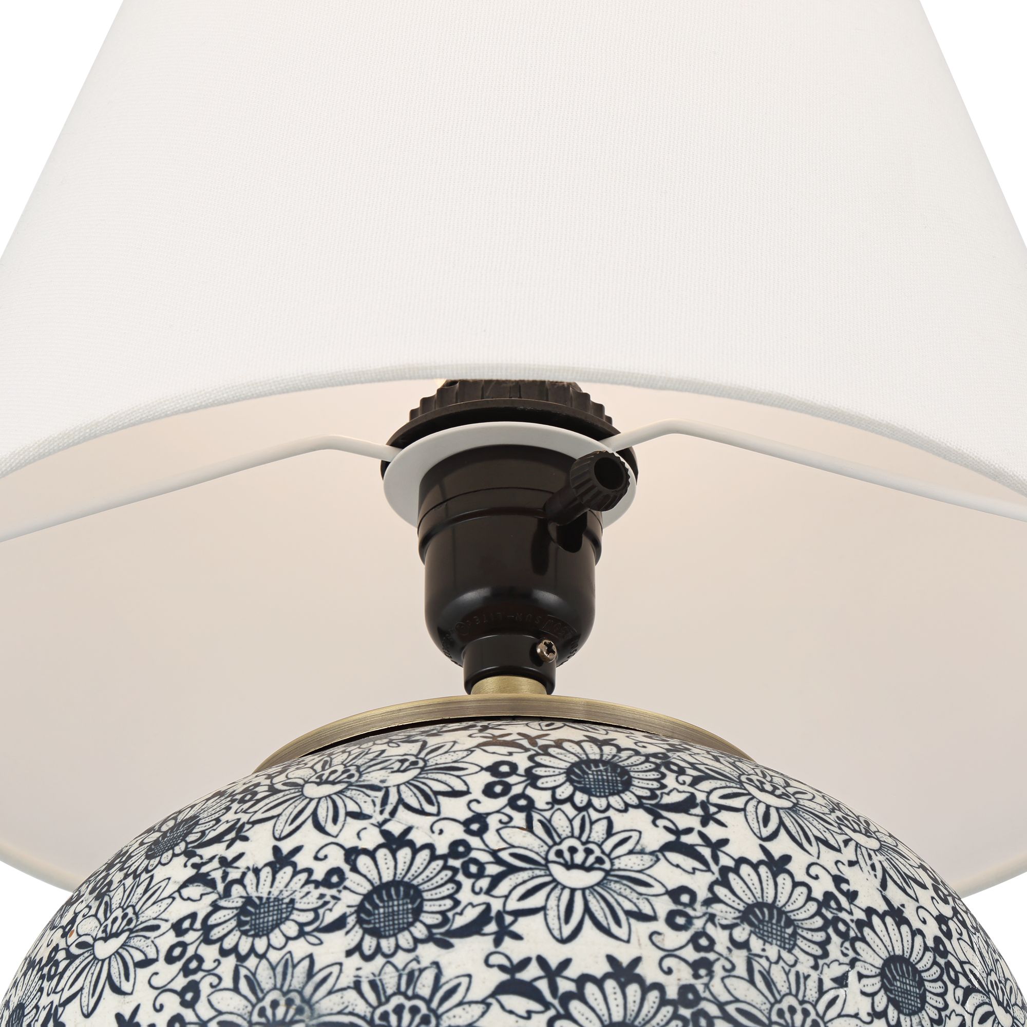 Image 5 Briar 15"H Blue and White Ceramic Flower Design Living Room Table Lamp more views