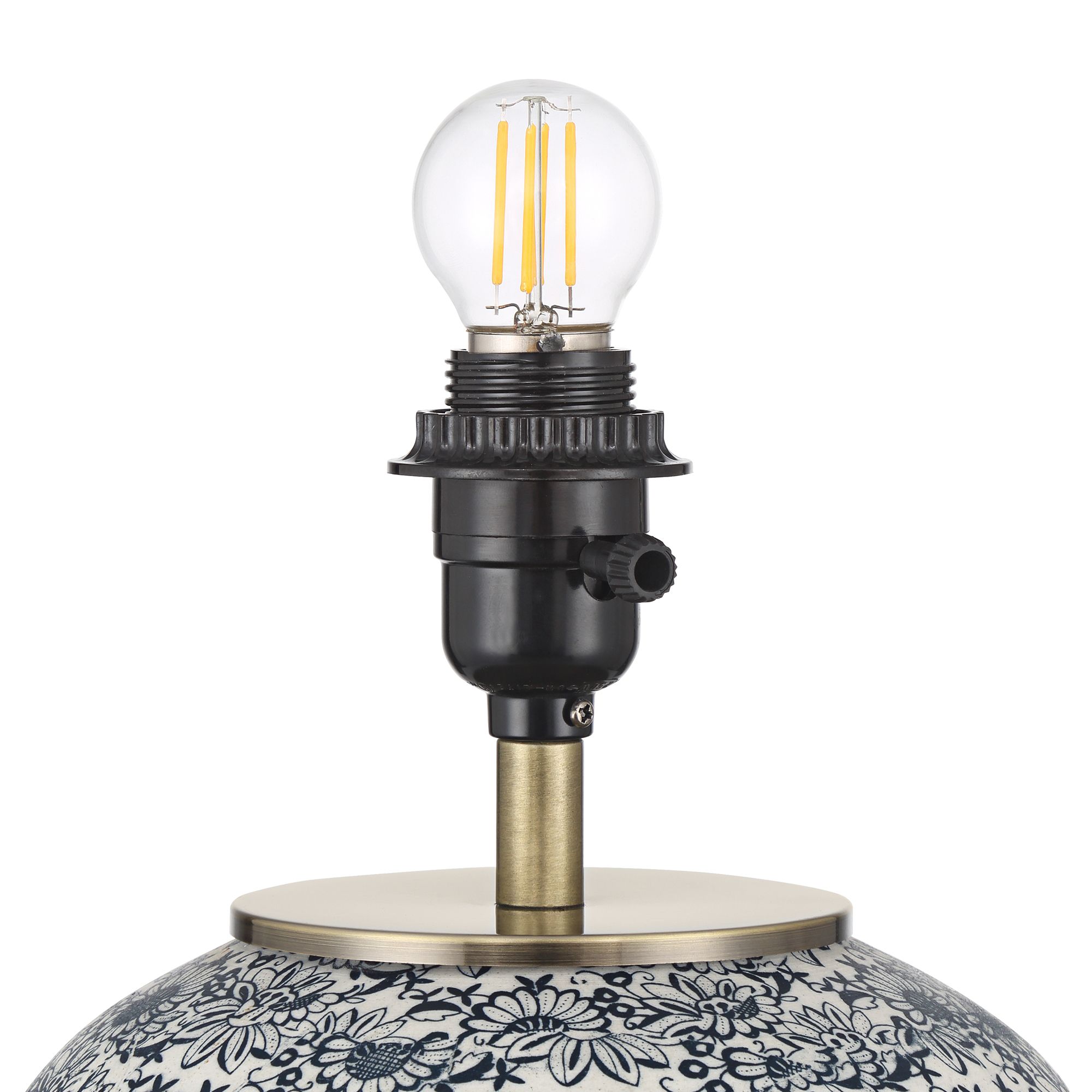 Image 6 Briar 15"H Blue and White Ceramic Flower Design Living Room Table Lamp more views