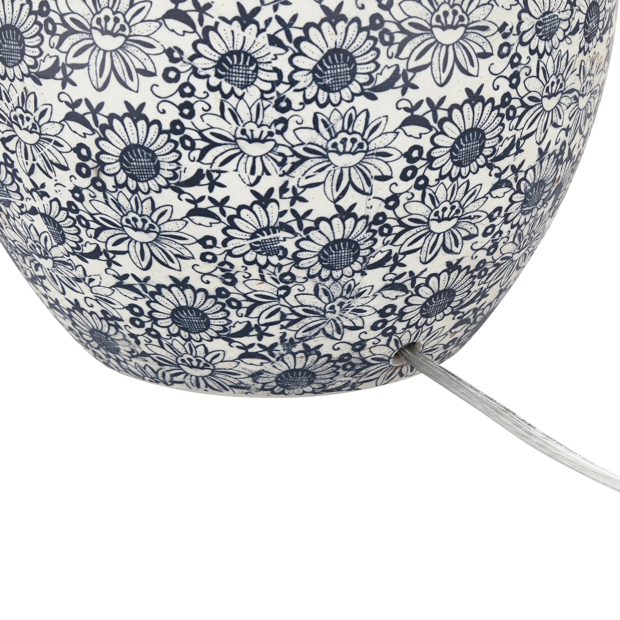 Briar 15"H Blue and White Ceramic Flower Design Living Room Table Lamp in scene