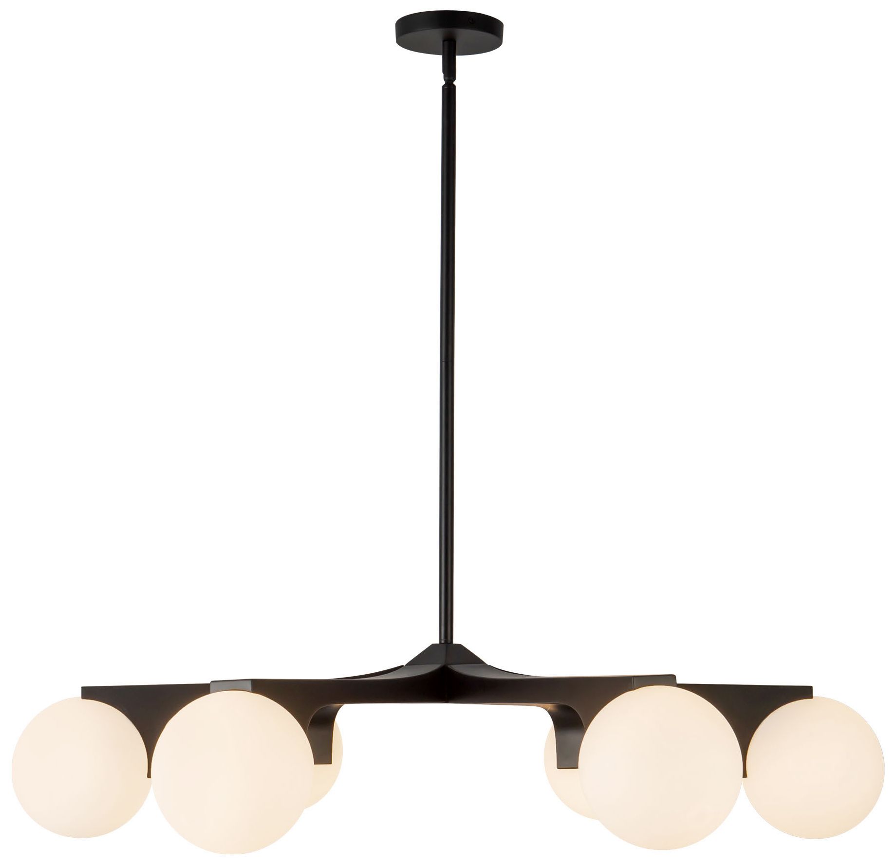 Image 3 Briar 37-in Black Chandelier with Opal Glass more views